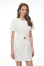 Dylan White Round Neck Short Sleeve Mini Dress