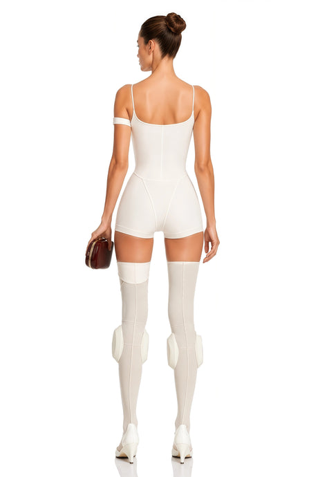Hannah White Hollow Detail Playsuit