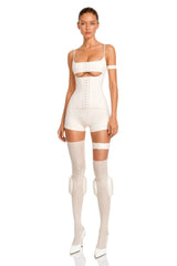 Éclat White Hollow Detail Playsuit