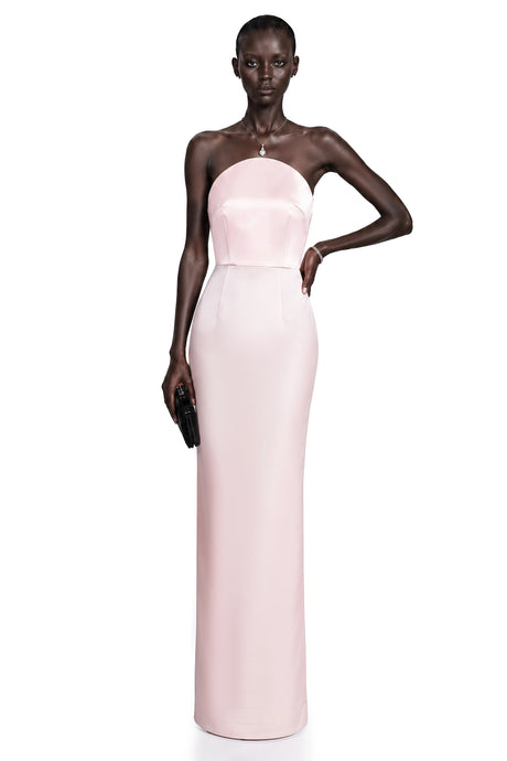 Lana Maxi Dress Pink Off Shoulder Satin