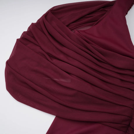 Ida Maxi Dress Red Cold Shoulder Draped
