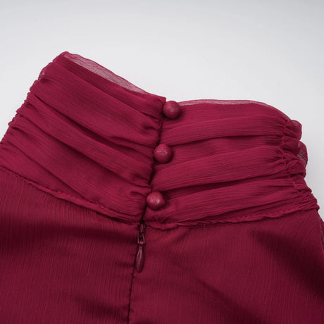 Zoe Mini Dress Burgundy Asymmetrical Ruffled Tulle
