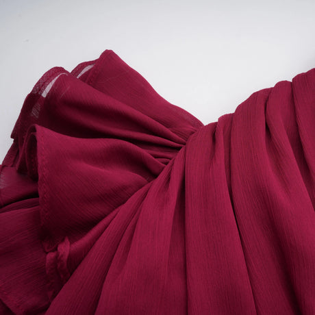 Zoe Mini Dress Burgundy Asymmetrical Ruffled Tulle