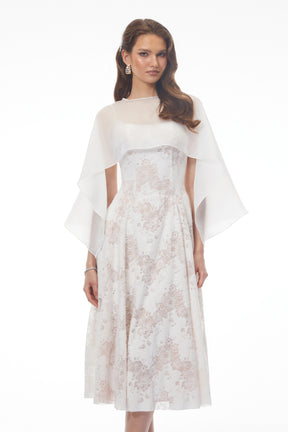 Elena White Sleeveless Lace Midi Dress