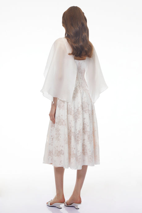 Paige Midi Dress White Sleeveless Lace
