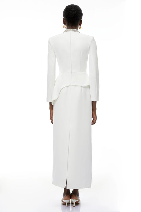 Cheyenne Maxi Dress White Beaded