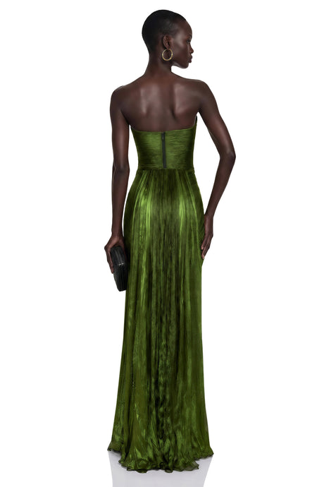 Caterinella Maxi Dress Emerald Green Off Shoulder Ruched