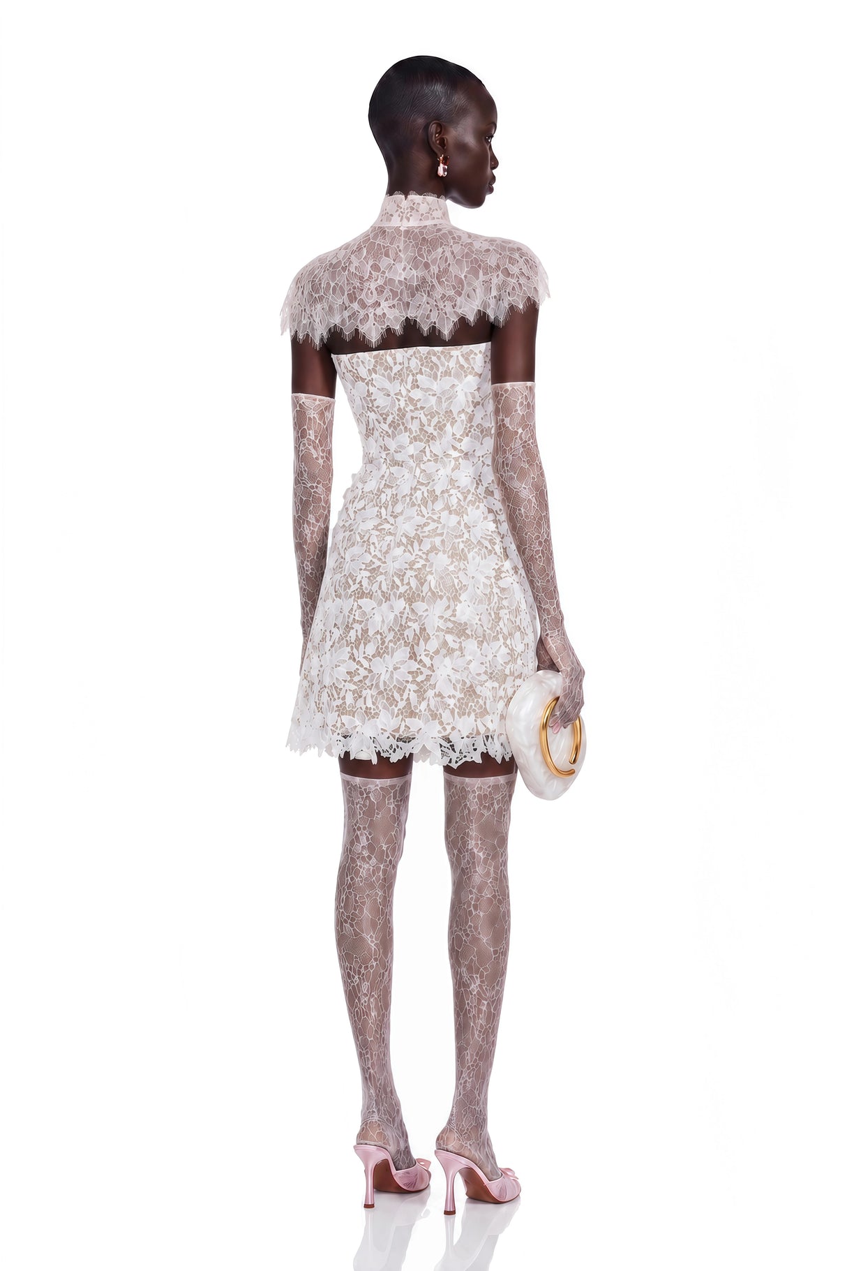Ella White Off Shoulder Floral Lace Mini Dress