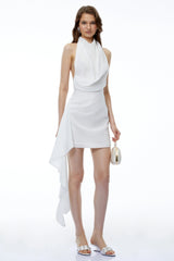Eloise White Halterneck Sleeveless Mini Dress
