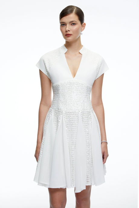 Zuri Mini Dress White Sequin Tulle