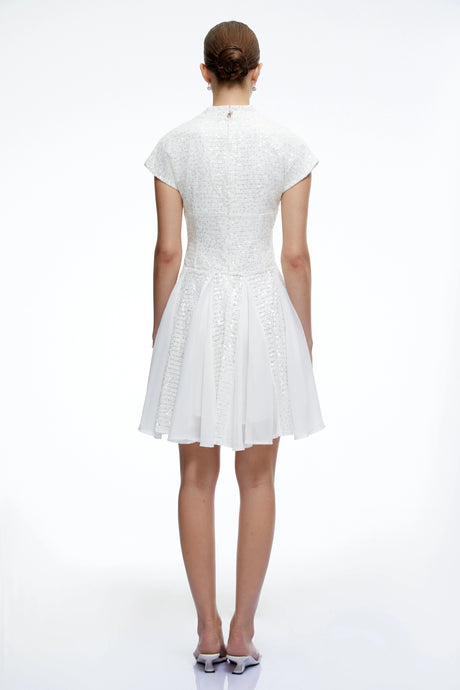 Zuri Mini Dress White Sequin Tulle