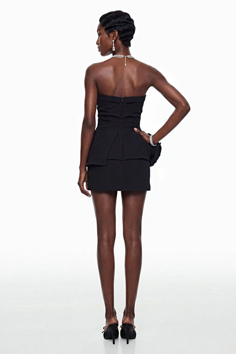 Renata Mini Dress Black Off Shoulder Corset