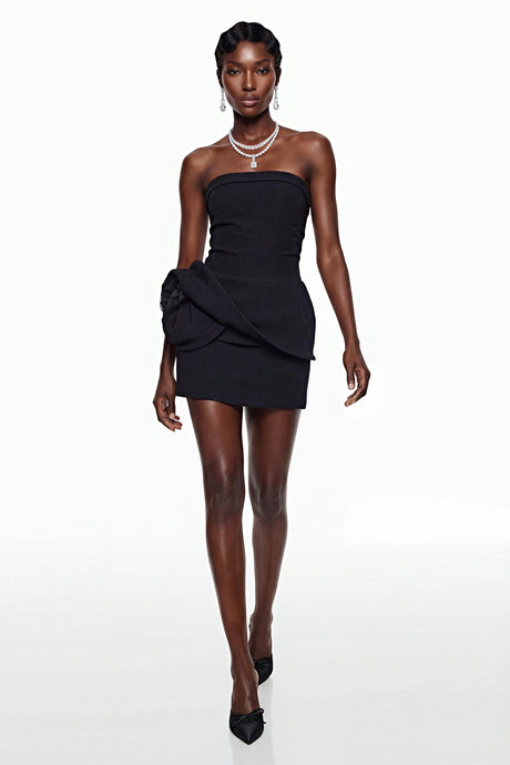 Renata Mini Dress Black Off Shoulder Corset