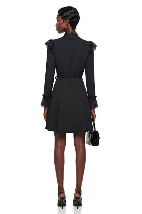 Adelina Mini Dress Black Lace Trim