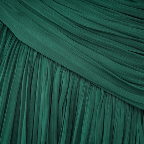 Emerald Green One Shoulder Ruched Maxi Dress