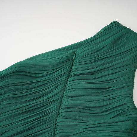 Fiorina Maxi Dress Green One Shoulder Ruched