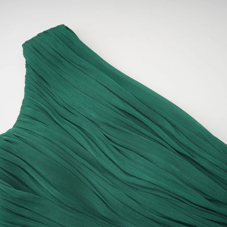 Sabrina Maxi Dress Green One Shoulder Ruched
