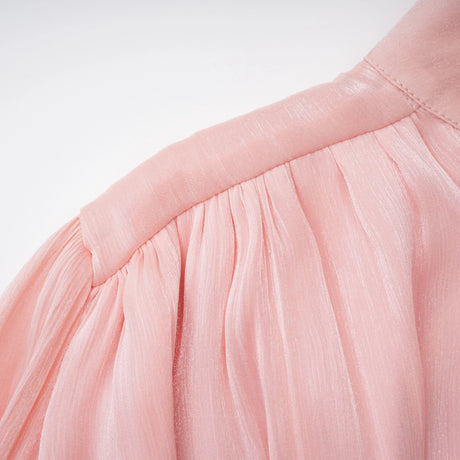 Emanuela Mini Dress Pink High-Neck Ruffled Detail
