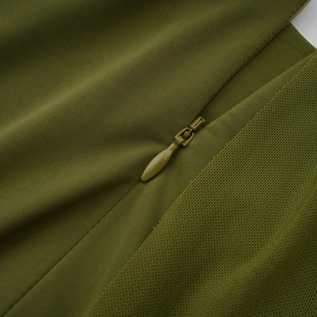 Adelaide Maxi Dress Green Asymmetrical Ribbon Draped