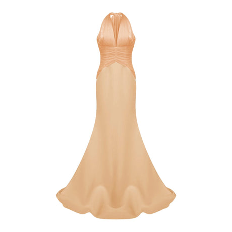 Aubrey Maxi Dress Orange Train Design Gathered