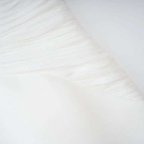 Emmeline White Train Design Gathered Maxi Dress