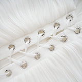 Emmeline White Train Design Gathered Maxi Dress
