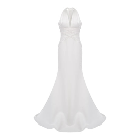 Katherine Maxi Dress White Train Design Gathered