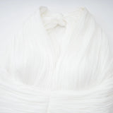 Emmeline White Train Design Gathered Maxi Dress
