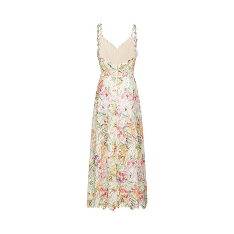 Santa Midi Dress Lace Floral Embroidered