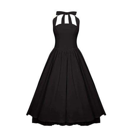 Charleigh Midi Dress Black Layered Flared Hem