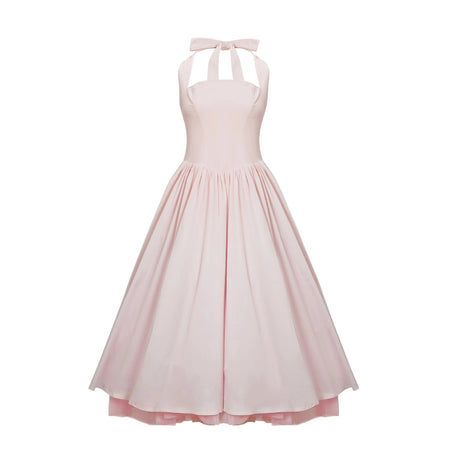 Harper Midi Dress Pink Layered Flared Hem