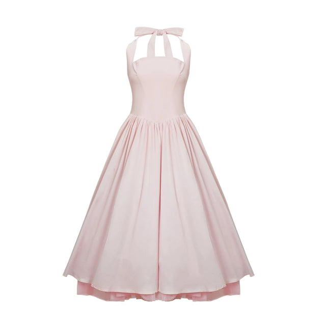 Eponine Pink Layered Flared Hem Midi Dress
