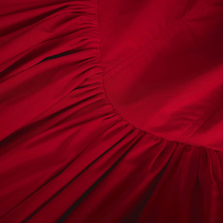 Rylan Midi Dress Red Layered Flared Hem