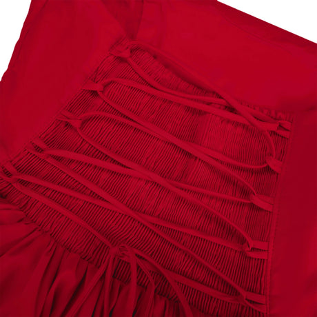 Rylan Midi Dress Red Layered Flared Hem