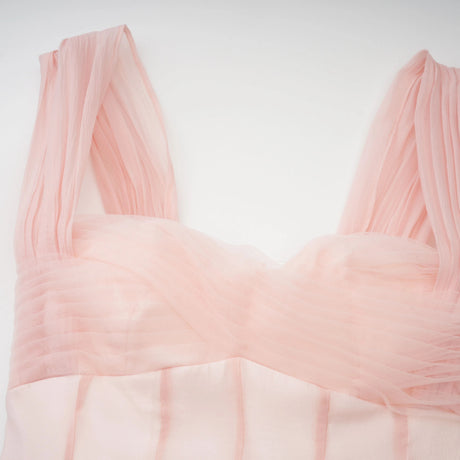 Virginia Midi Dress Pink Flounced