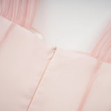 Érasme Pink Flounced Midi Dress