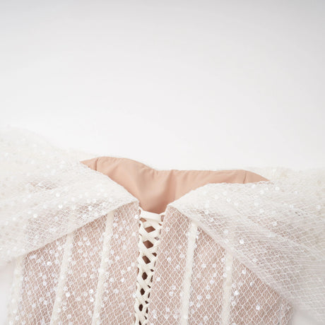 Delizia Maxi Dress White Off Shoulder Embellished
