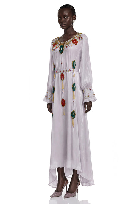 Gilda Maxi Dress Lavender Embroidered Long Sleeve