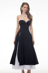 Ethel Black Strapless Sweetheart Maxi Dress