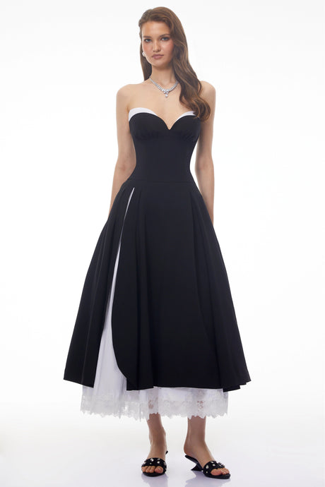 Dylan Maxi Dress Black Strapless Sweetheart