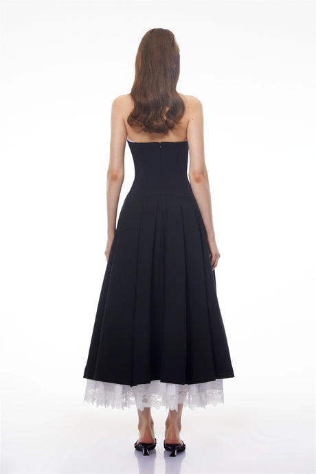 Dylan Maxi Dress Black Strapless Sweetheart