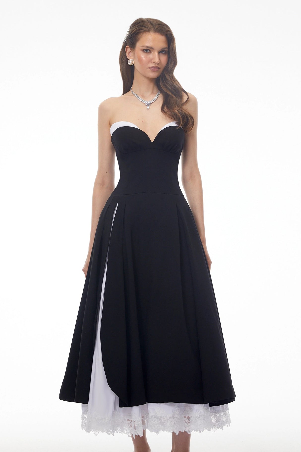 Ethel Black Strapless Sweetheart Maxi Dress