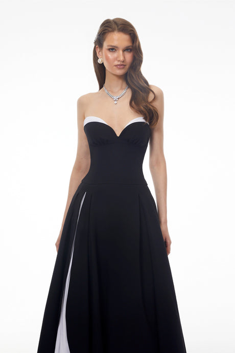 Dylan Maxi Dress Black Strapless Sweetheart