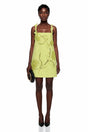 Eunice Chartreuse Floral Applique Mini Dress