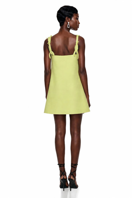 Silvana Mini Dress Chartreuse Floral Applique
