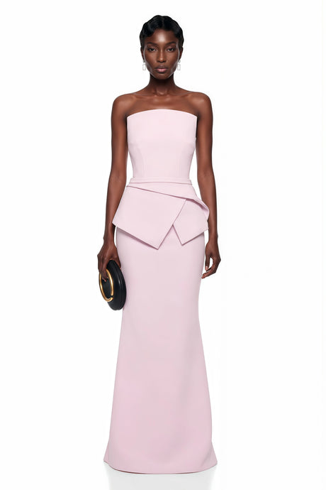 Raven Maxi Dress Pink Asymmetrical Mermaid