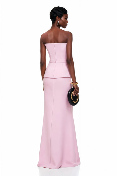 Raven Maxi Dress Pink Asymmetrical Mermaid