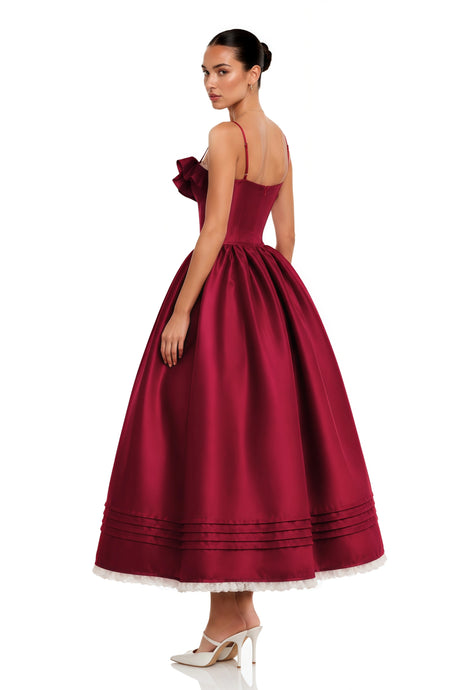 Filippa Maxi Dress Red Corset with Spaghetti Straps