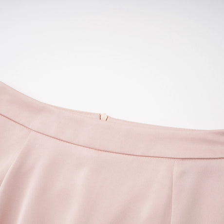 Everleigh Champagne Satin Top  Skirt Set With Cape Detail