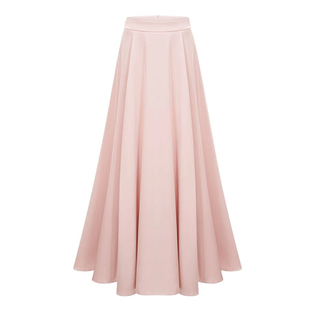 Nunzia Champagne Satin Top & Skirt Set With Cape Detail